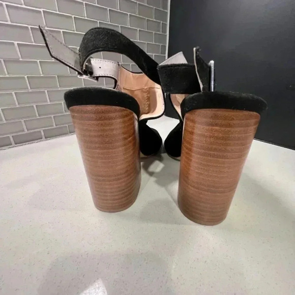 Madden Girl Black Suede Open Toe Heels Size 10 - Picture 10 of 12